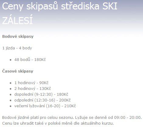 Ski Zálesí - Javorník