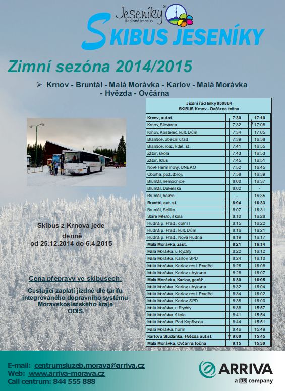 Skibus Krnov - Brunt�l - Mal� Mor�vka - Karlov - Hv�zda - Ov��rna (Veolia)