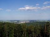 Rozhledna na Ježníku - výhled z rozhledny na město Krnov